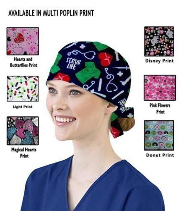 Poplin Scrub Caps in Multiple Prints